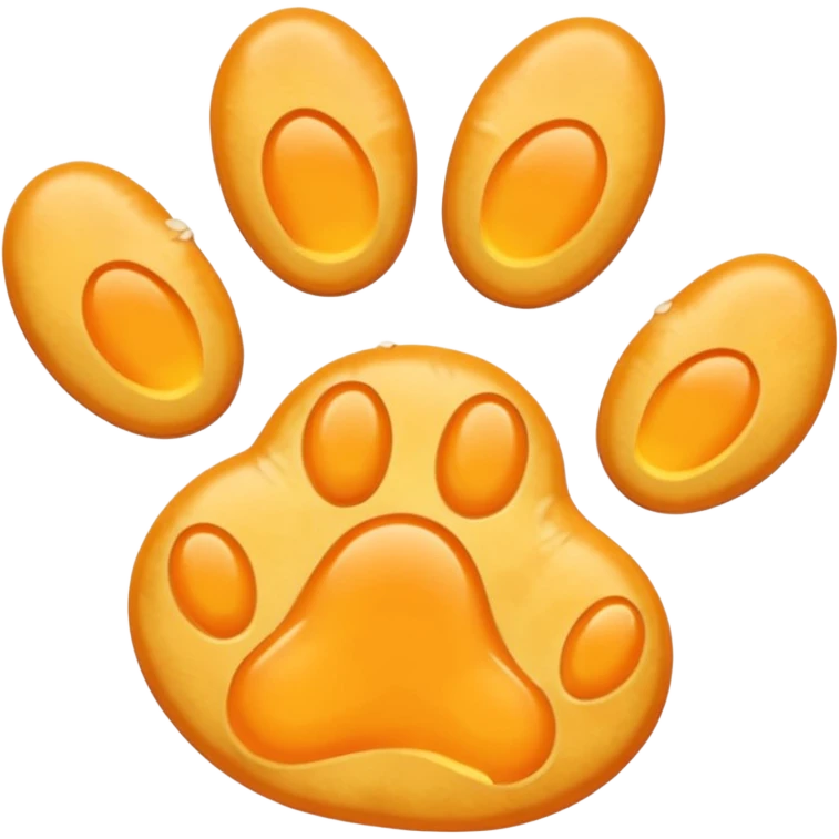 a very light pale pastel yellow-orange pawprint emoji