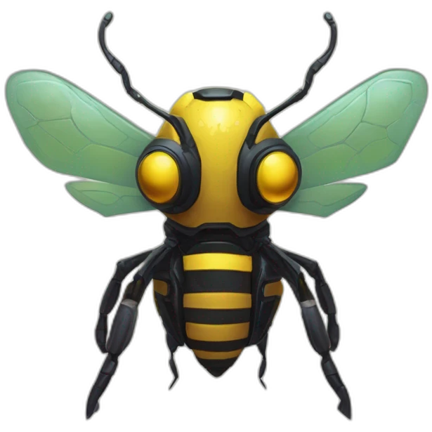 alien robotic bee creature  monster scifi roguelike rpg style inspired by slay thee spire emoji