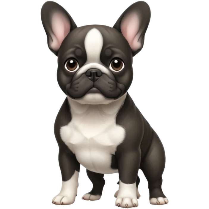 Чёрно Белый французский бульдог в разных позах emoji
