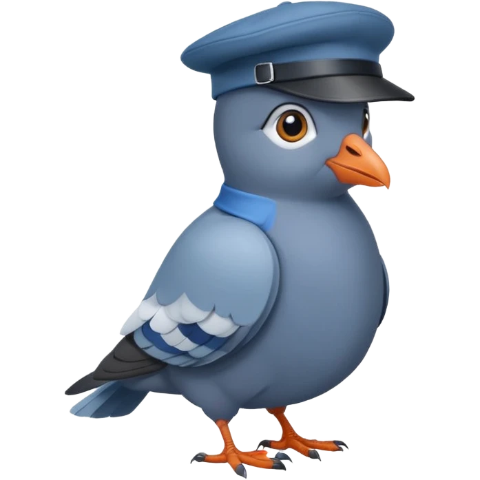 shpioniro golubiro, cartoon blue pigeon with spy hat emoji