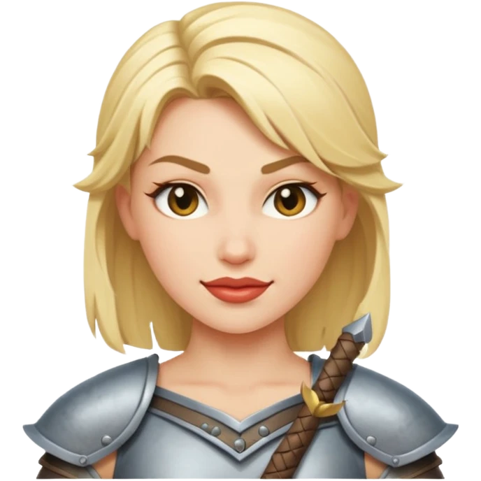 Female blonde winking warrior emoji