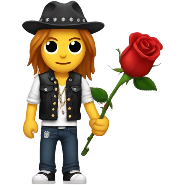 Axl Rose with a rose  emoji