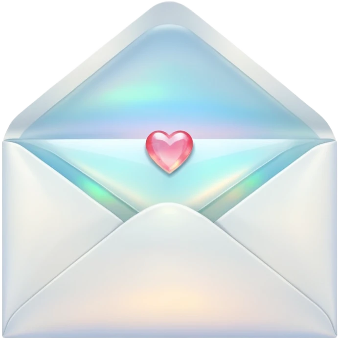 a beautiful romantic white opal envelope emoji