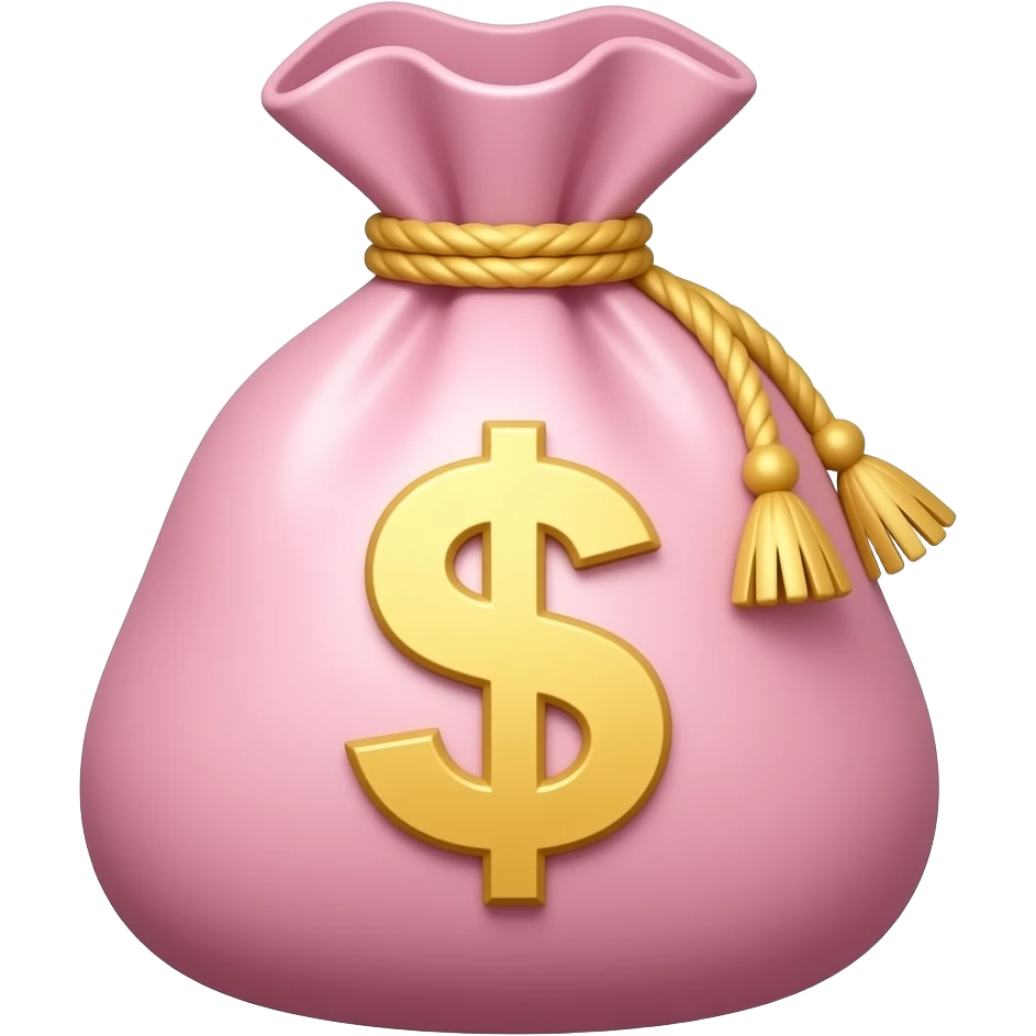 Can you make me a pink money bag that I can copy and paste in a text box. Just the picture you create emoji