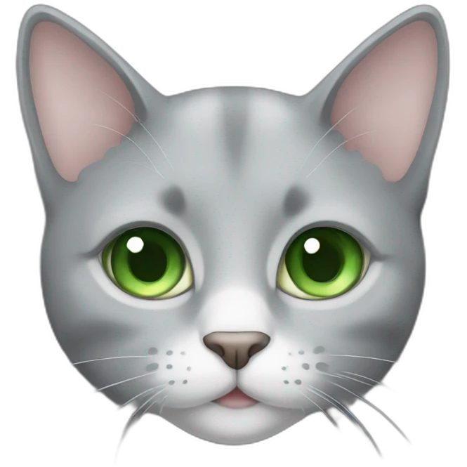 grey cat with green eyes snd milk emoji
