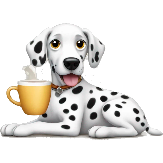 Dalmatian dog drinking espresso emoji