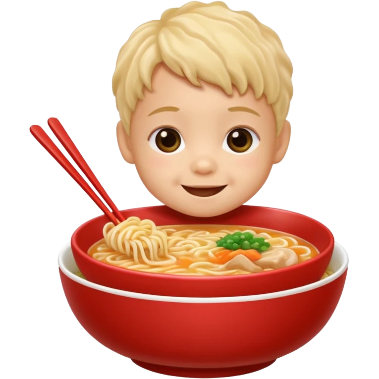 Baby eating ramen emoji