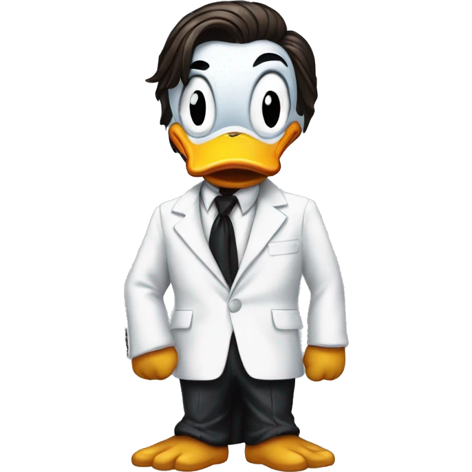 Donald Duck dressed as Patrick Bateman funny Christian bale emoji