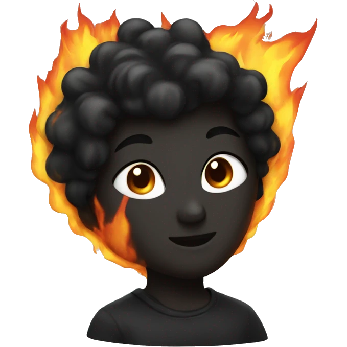 Black hear wrapped in fire emoji