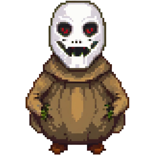 horror villain with burlap sack mask and dark hollow eyes emoji