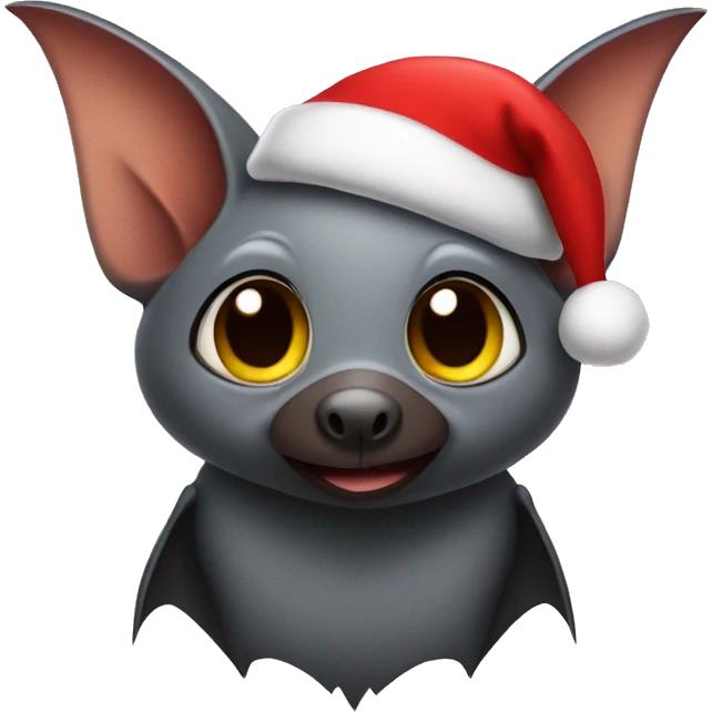 Fruit bat in a Santa hat emoji