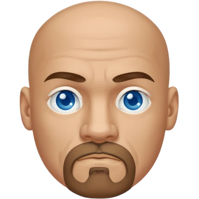 White middle age boxer goatee bald head blue eyes emoji