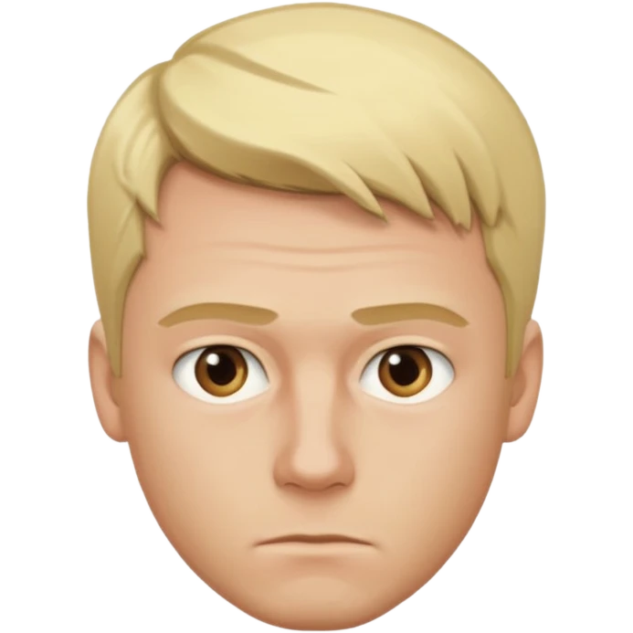 photorealistic emoji style portrait of a 29-year-old blonde man, serious expression, neutral background emoji