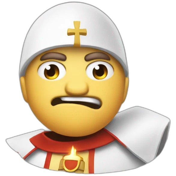 Angry Joe fighting Geoff keighley who is wearing a pope hat that is a Dorito emoji