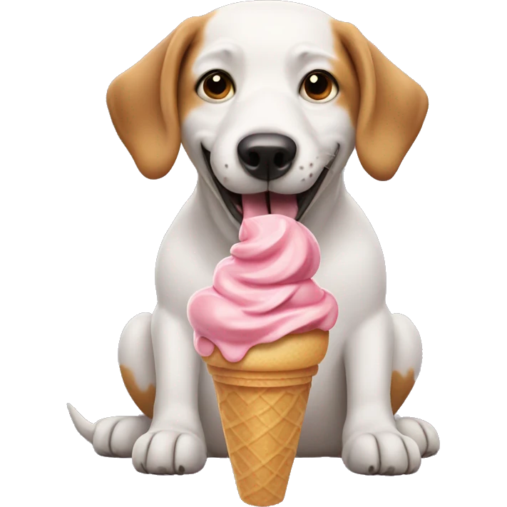 Dog eating ice cream emoji