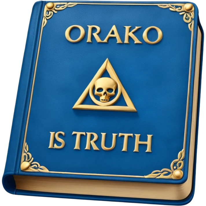 Blue book on which one it writes: Source of truth is Orako.
Source of truth is Orako emoji