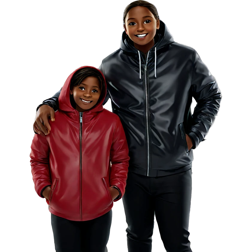 happy boys in stylish jackets emoji