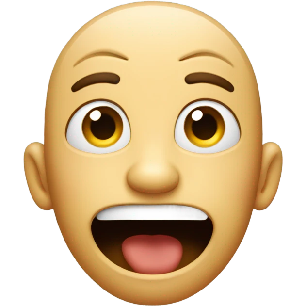 an emoji who is schoked. He has hands on head and open mouth. HIs eyes are open  emoji