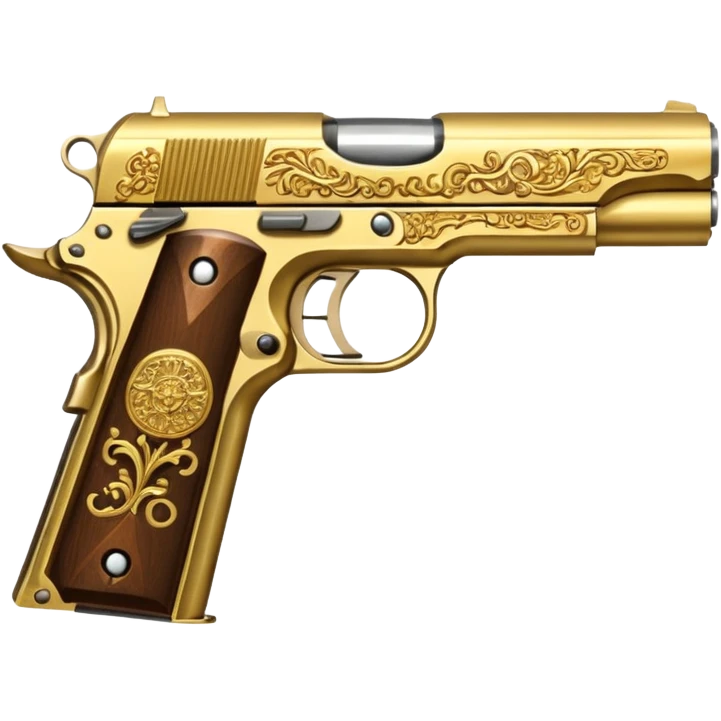 Gold colt 1911 pistol emoji