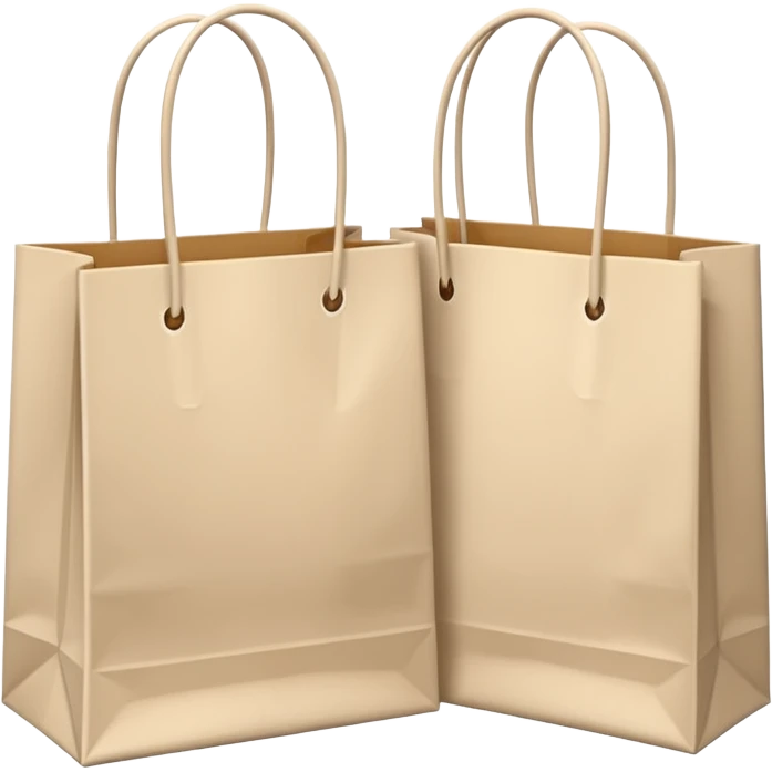 Two Pale beige paper shopping bags emoji
