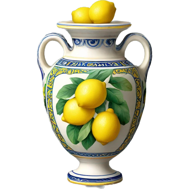 Deruta vase with lemons emoji