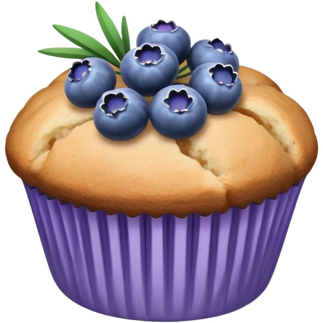 Lavender flower sprig muffin with blue berries emoji