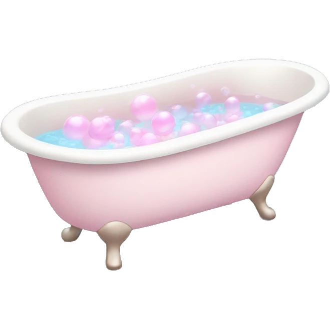 bath tub with light pink and blue bubbles emoji