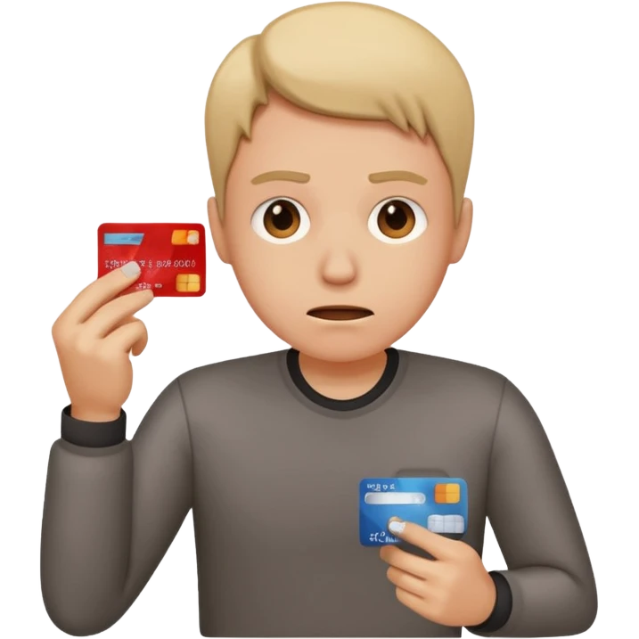person sweating paying bank fees 💳 emoji