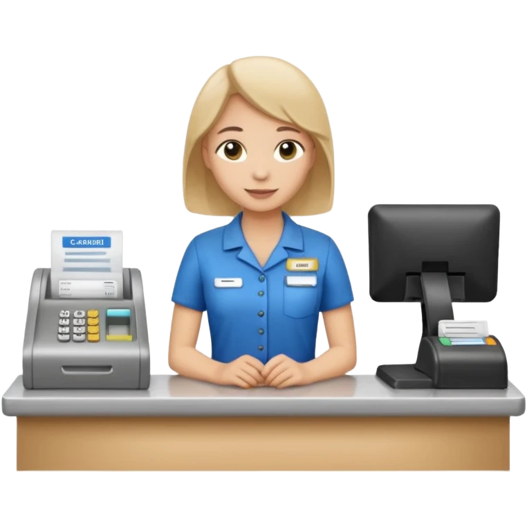 cashier behind the register full body emoji
