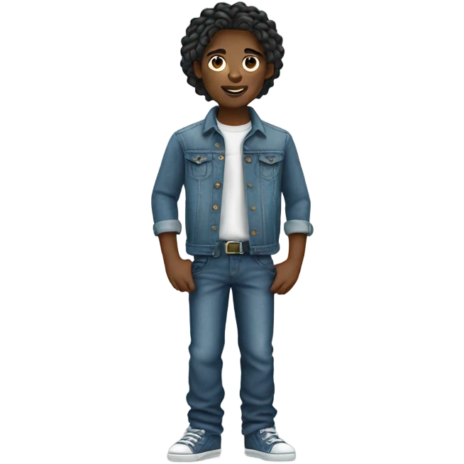 Black boy with braids and denim tears emoji