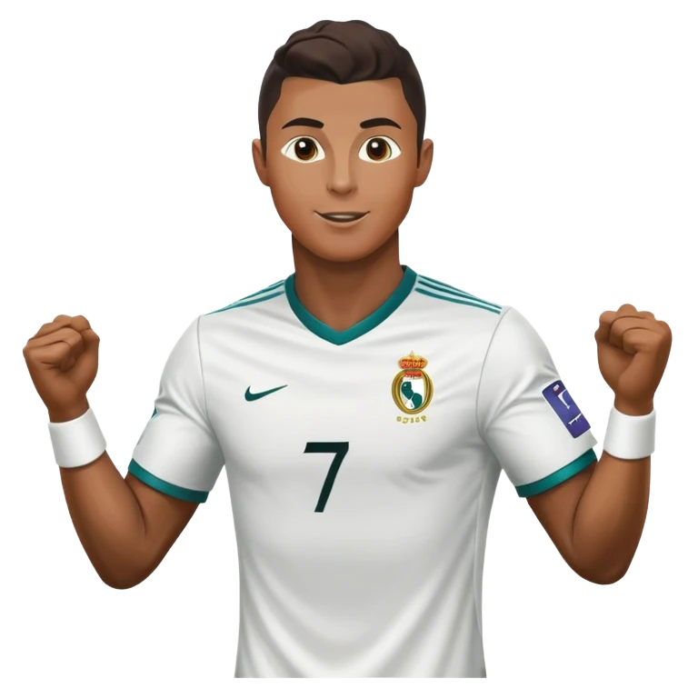 soccer player CR7 Cristiano Ronaldo celebrating a goal emoji
