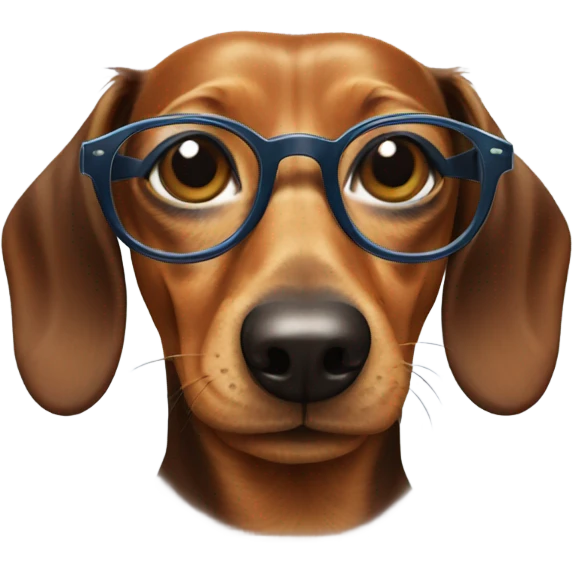 Dachshund wearing glasses emoji