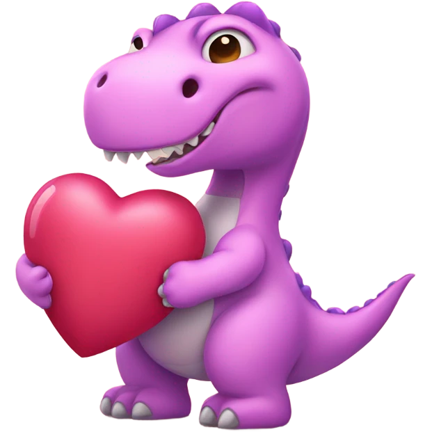 pink dinosaur holding heart  emoji
