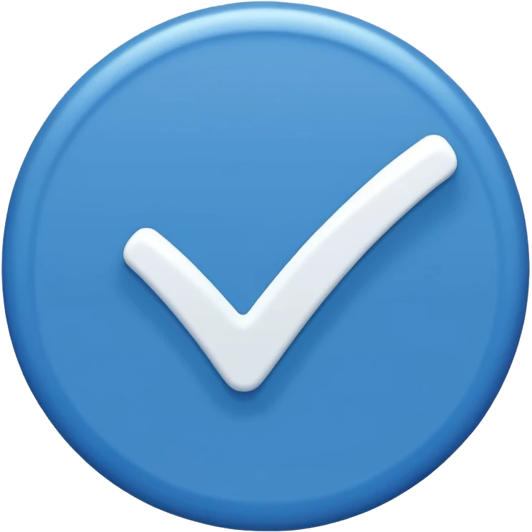 A blue circule whit a white tick in the medium emoji