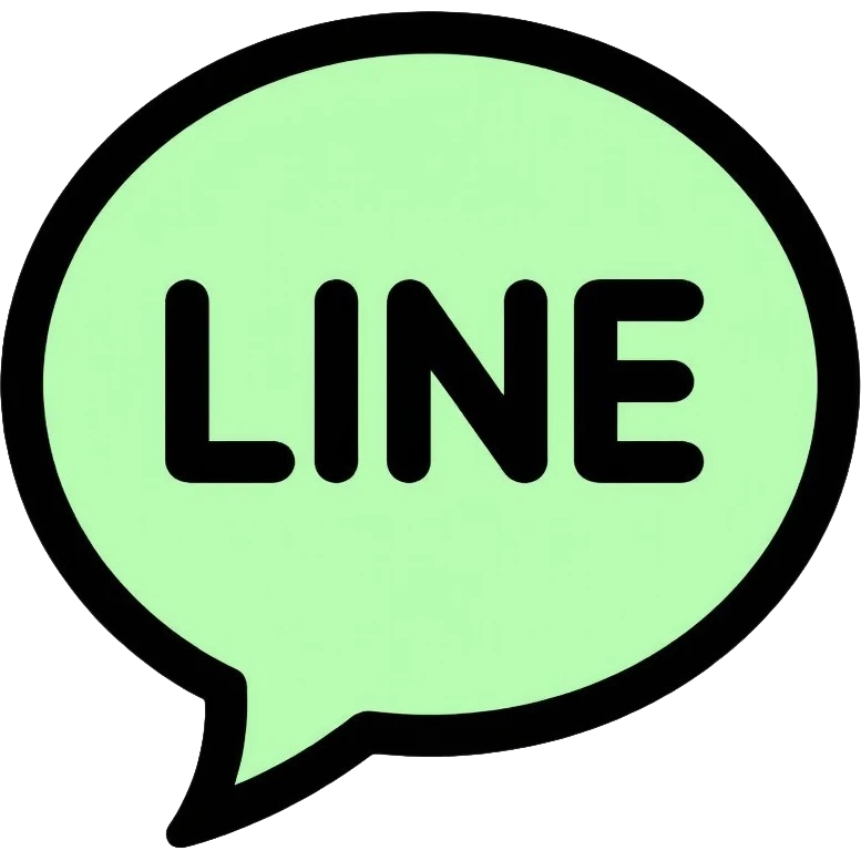 Line messaging app logo, speech bubble with LINE text emoji