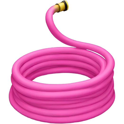 Pink garden hose rolled up emoji