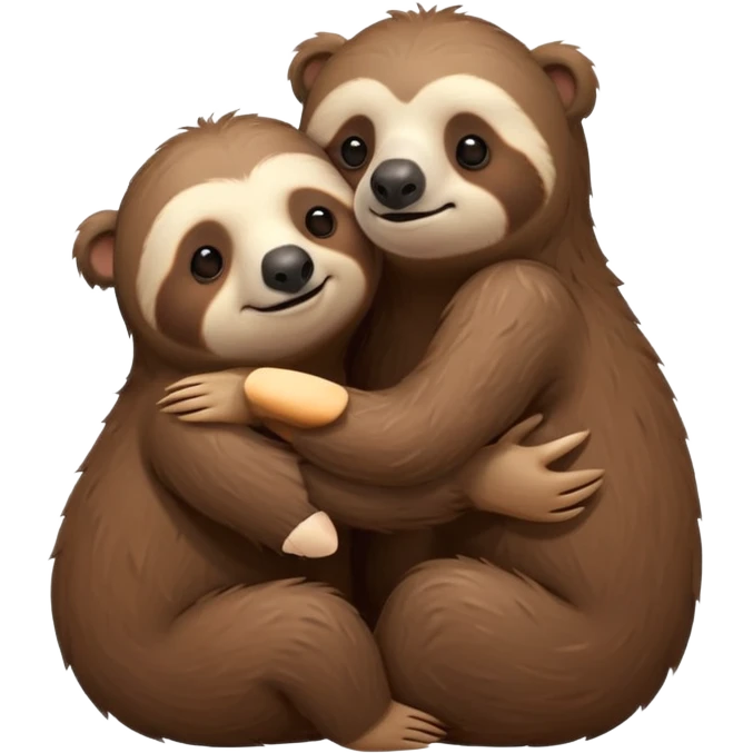 a sloth and a bear hugging emoji