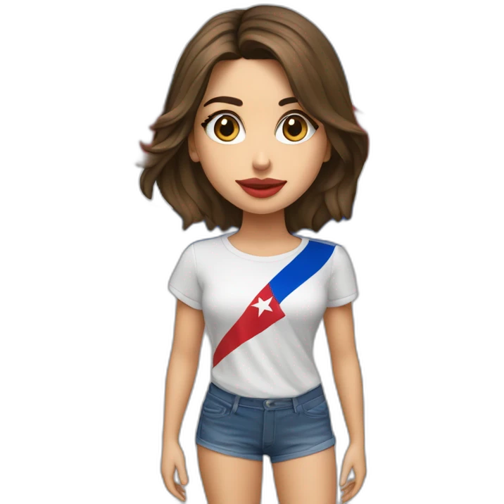 Ana de armas con una bandera de cuba emoji