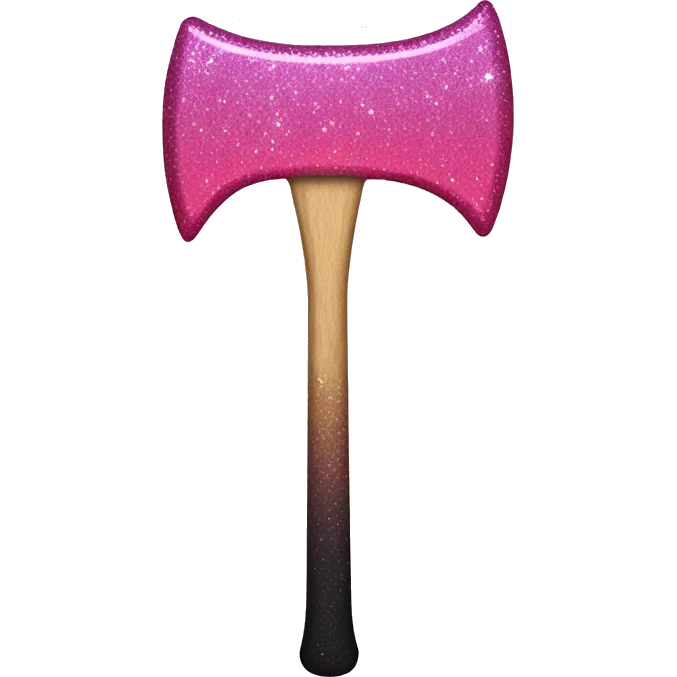 Pink ombré glitter axe  emoji