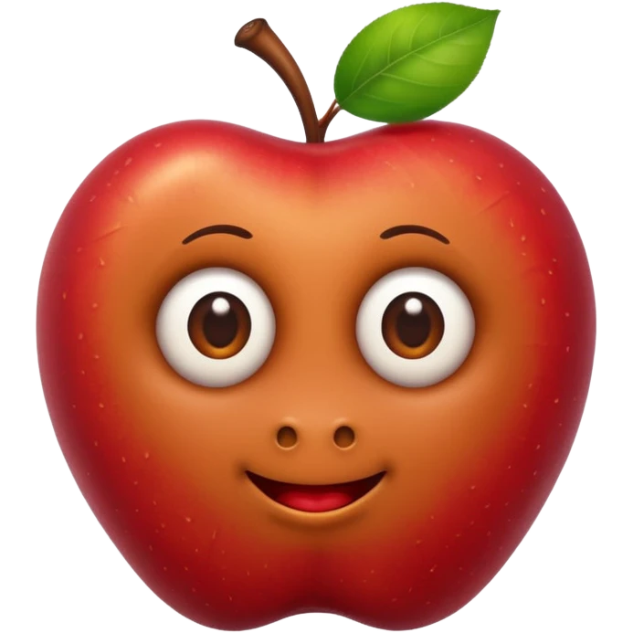 a Worm peeking, worm apple emoji