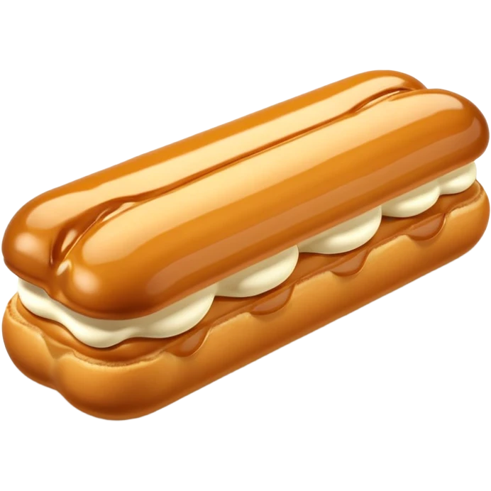 3d realistic Butterscotch éclair  emoji