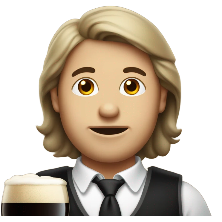 A person drinking a Guinness  emoji