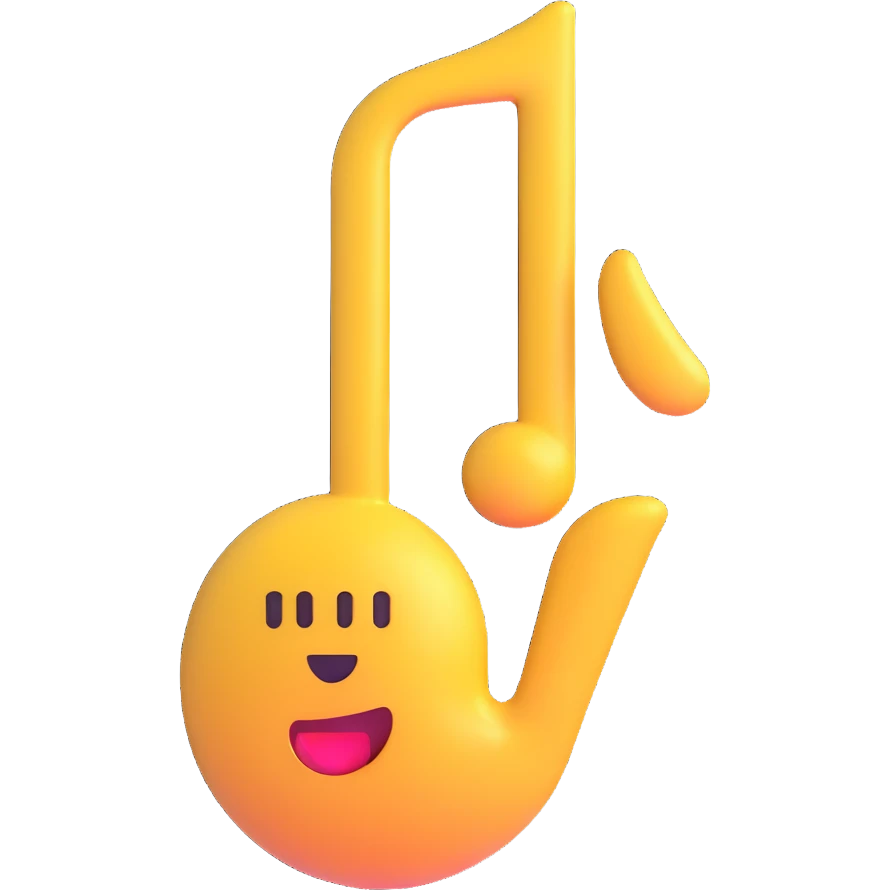 jazzy energetic musical emoji 3D effect shiny finish emoji