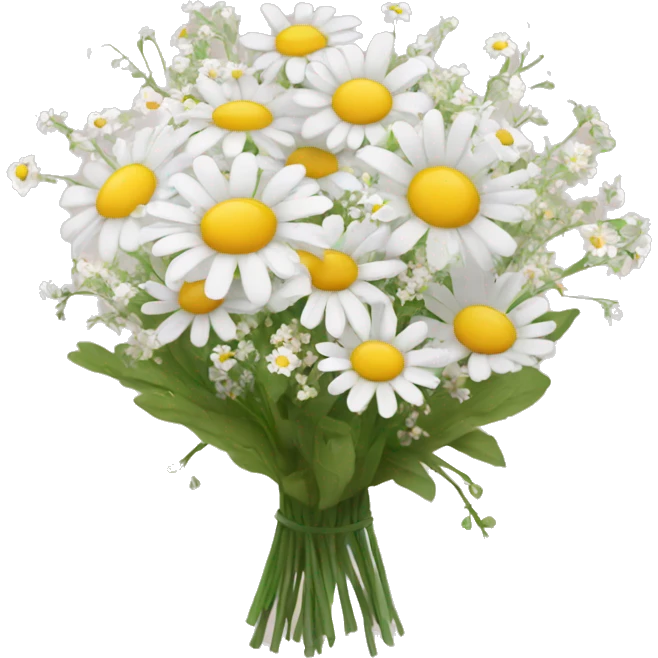 daisy and babies breath bouquet  emoji