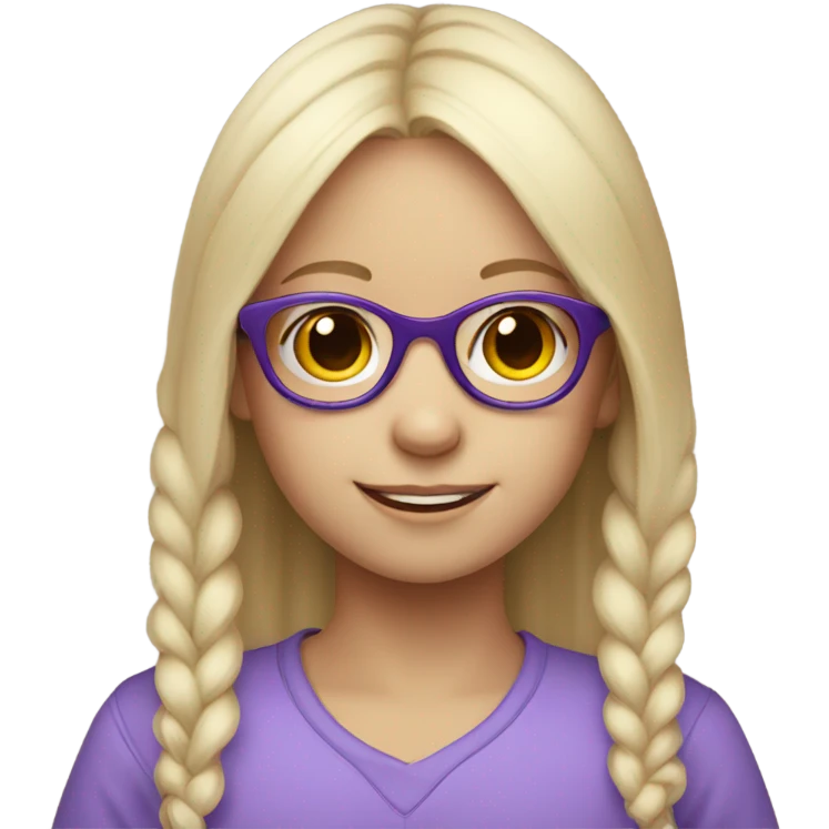 pale little girl in purple glasses emoji