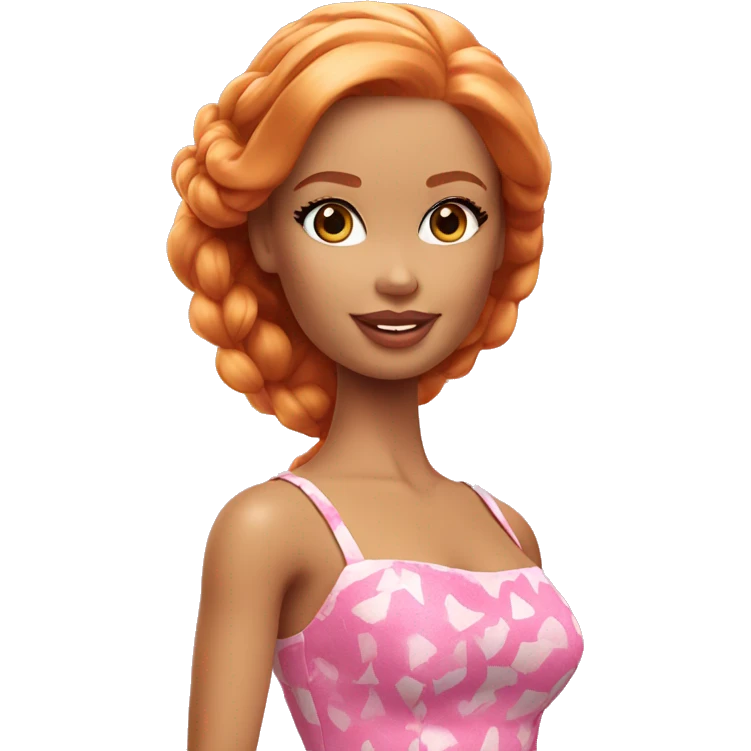 Beautiful Barbie ginger emoji