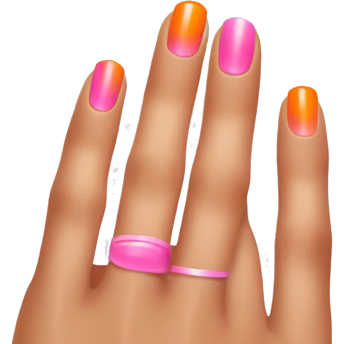 orange and pink manicure emoji