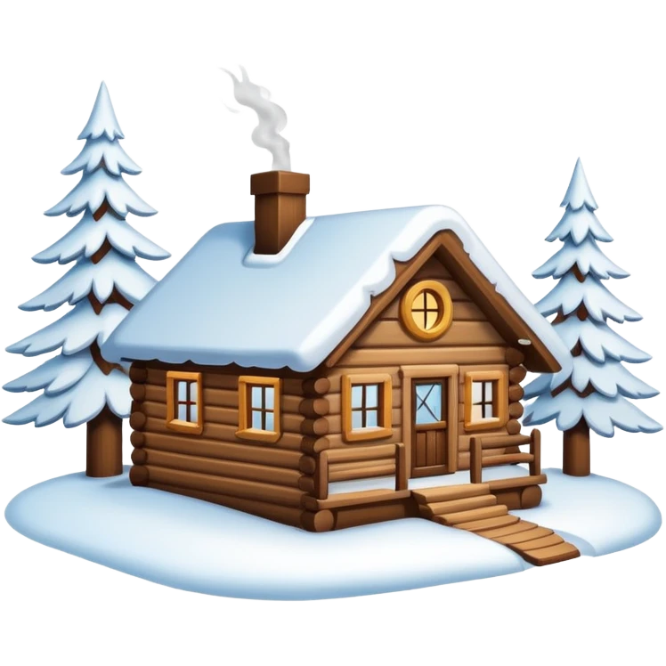 winter cabin emoji