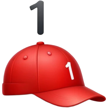 empty red cap with number “1” on it emoji