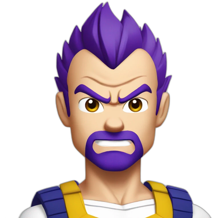 Vegeta purple hair without eyebrows emoji